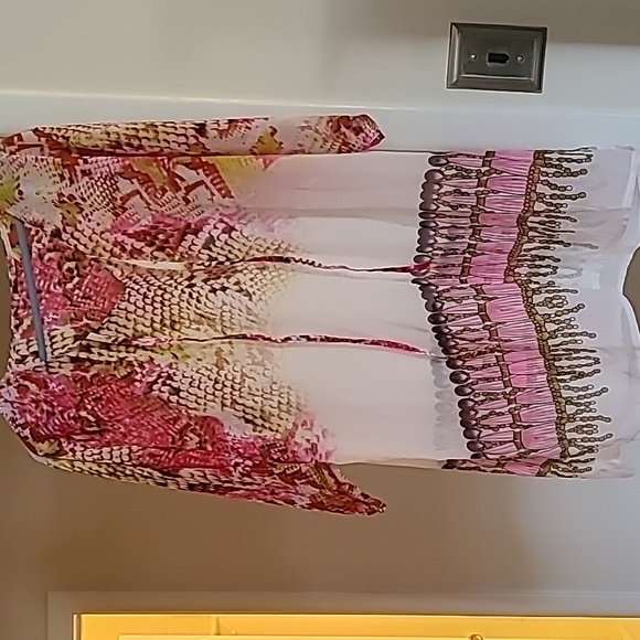 Fuscia & White Swimsuit Cover-up - Picture 1 of 3